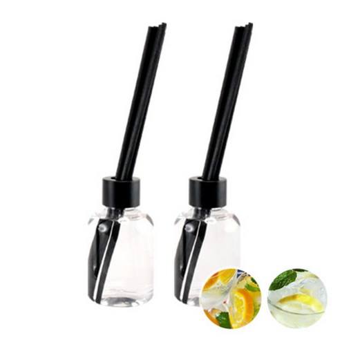 더아로마샵 디퓨져 리필액 100ml x 2p + 블랙 섬유스틱 10p + 블랙캡 2p, 프레쉬앤쥬시, 프레쉬시트러스