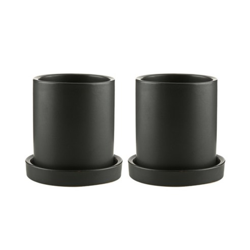 삼호유리 모노톤 모던 무광 화분 SH 1704-2 2p, 블랙, 2개
