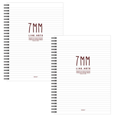 톡톡팬시 7mm라인 스프링노트, 화이트, 2개입 코넬노트