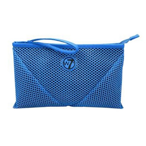 W7 메쉬 화장품 파우치 라지, 블루, 1개