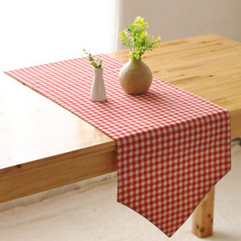 아리코 25 kitchen 유럽풍 테이블 러너 미니멀리스트 체크, 레드, 4인(30 x 180 cm)
