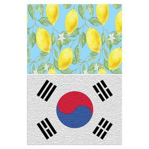 로엠디자인 실리콘 식탁매트 2p 레몬, 태극기, 385 x 285 mm