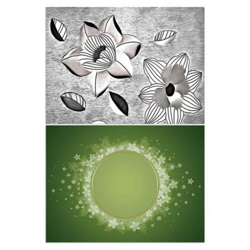 로엠디자인 실리콘 식탁매트 2p 블랙플라워, 별1, 385 x 285 mm