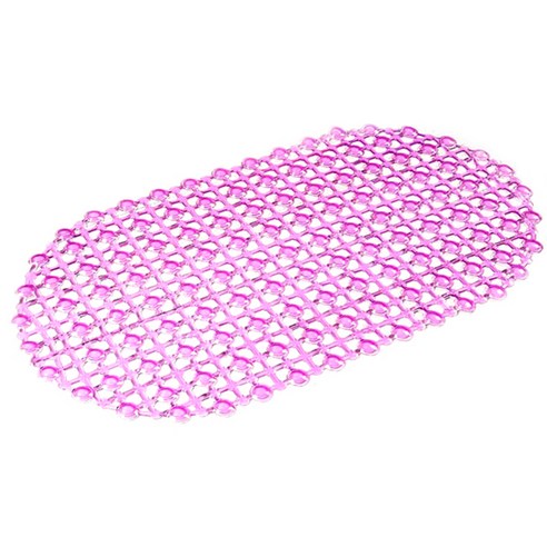 마켓감성 PVC 논슬립 타원 욕실매트, 핑크, 1개