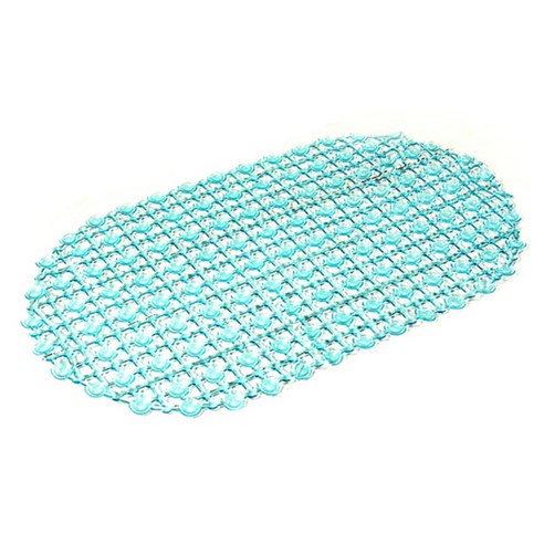 마켓감성 PVC 논슬립 타원 욕실매트, 그린, 2개입