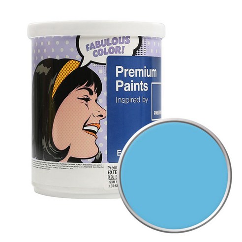 노루페인트 팬톤 외부용 실외 벽면 무광 페인트 1L, 15-4421 Blue Grotto