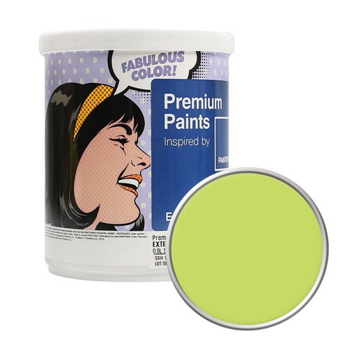 노루페인트 팬톤 외부용 실외 벽면 무광 페인트 1L, 13-0540 Wild Lime