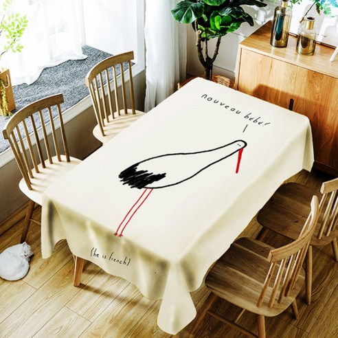 아울리빙 감성 디자인 주방 테이블보, B, 140 x 140 cm