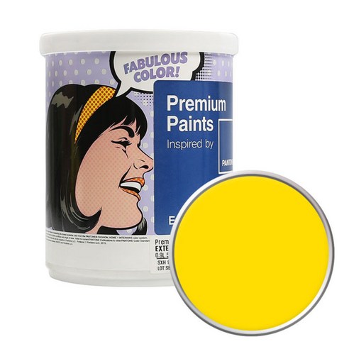 노루페인트 팬톤 외부용 실외 저광 페인트 1L, 13-0858 Vibrant Yellow, 1개