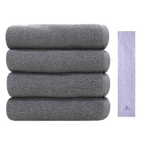 송월타월 노블레스 타월 150g 4p 회색 + 아날도바시니 블록패턴 스포츠 타올, 연보라, 1세트