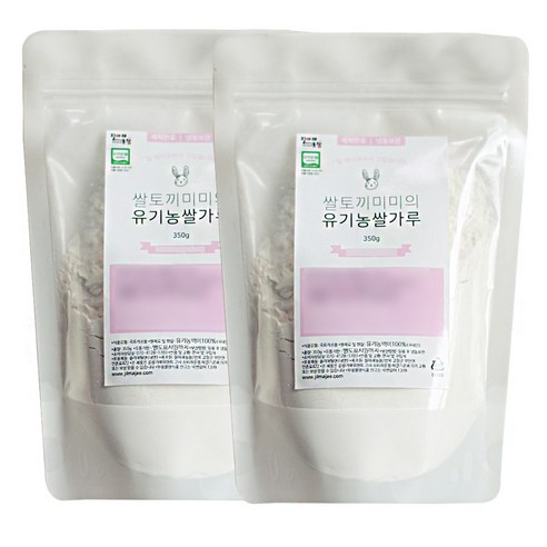 질마재농장 쌀토끼미미의 순수한 유기농 쌀가루 고운입자 350g, 2개