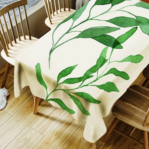 아울리빙 그린플라워 식탁보, C, 140 x 180 cm