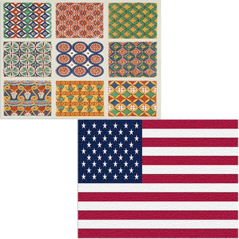 벨라 실리콘 식탁매트 미국국기 + 카펫트, 3, 385 x 285 mm