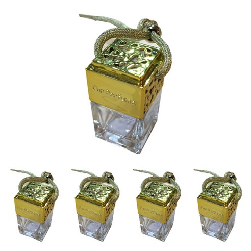리브레캔들 디퓨저 차량용 사각 아로마 우드 용기 5p, 골드, 6ml