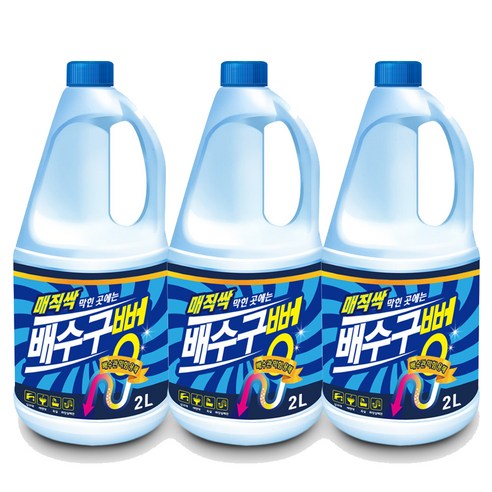 아토세이프 매직싹 배수구뻥 배수구 세정제, 2L, 3개입