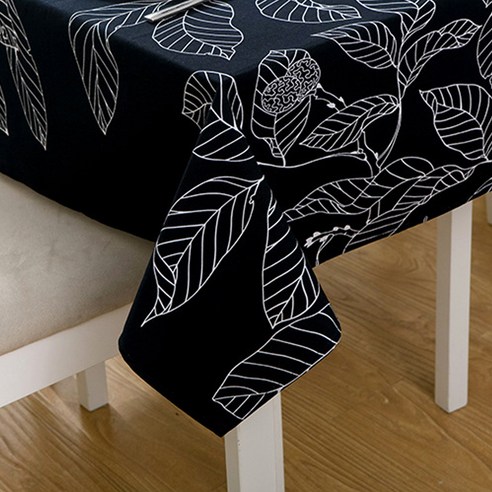 이코디 세미 라인 리프 테이블 보, 블랙, 100 x 140 cm