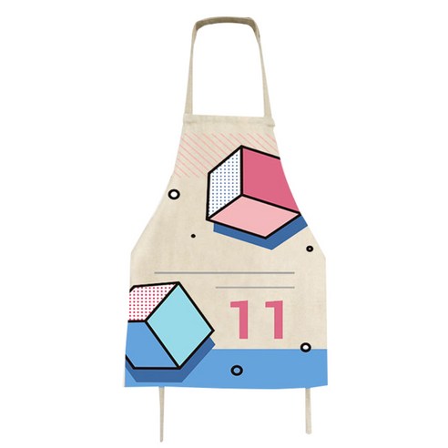 아울리빙 일러스트 도형 주방 앞치마 56 x 68 cm, A, 1개