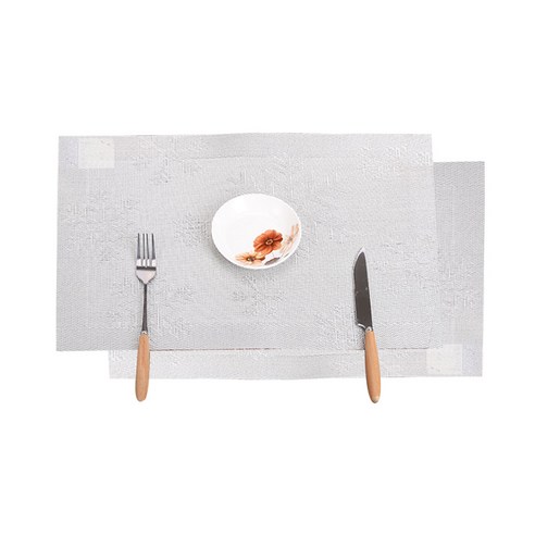 이코디 스노우 테이블매트 2p, 실버, 45 x 30 cm