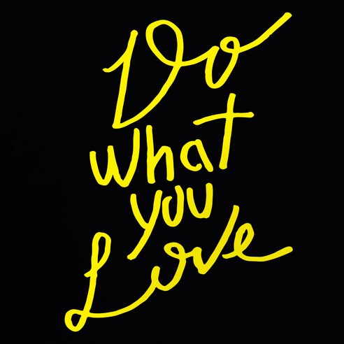 1AM 캘리그라피 인테리어 포인트 스티커 Do what you Love, 노랑