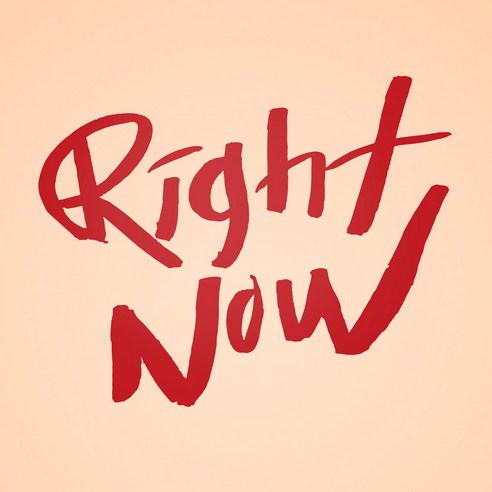 1AM 캘리그라피 인테리어 포인트 스티커 Right Now, 빨강