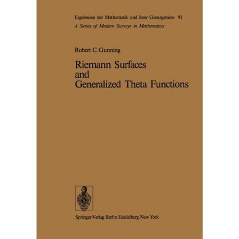 Riemann Surfaces and Generalized Theta Functions Paperback, Springer