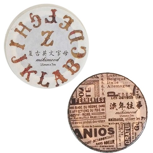 라이프포인트 레트로장식 시리즈 마스킹테이프 04레트로영문 세트 15mm x 7m, 04레트로영문, 05신문, 1세트