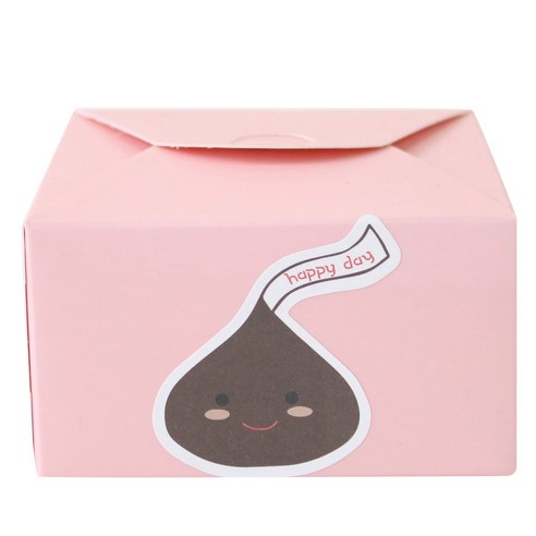 황씨네도시락 레이스 박스 36p + 스티커 빅 초콜릿 36p, 핑크, 1세트