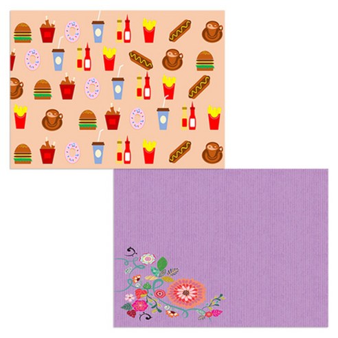 벨라 실리콘 식탁매트 2p 꽃가지1 세트, 꽃가지1, 인스턴트, 385 x 285 mm, 두께 1mm