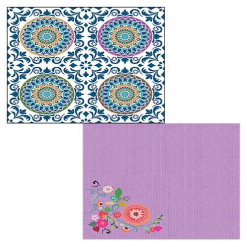 벨라 실리콘 식탁매트 2p 꽃가지1 세트, 꽃가지1, 황홀, 385 x 285 mm, 두께 1mm