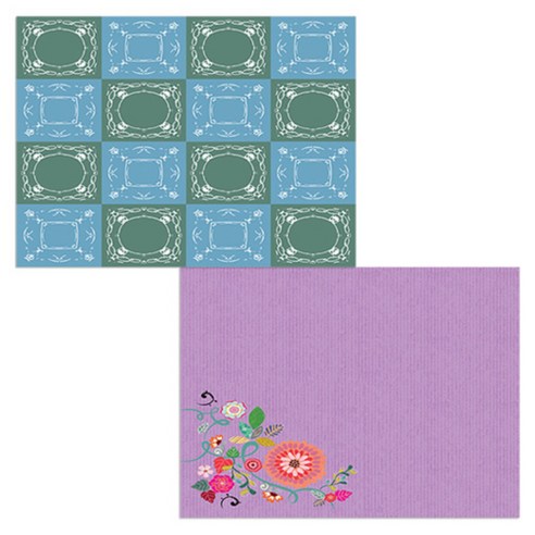 벨라 실리콘 식탁매트 2p 꽃가지1 세트, 꽃가지1, 패턴2, 385 x 285 mm, 두께 1mm