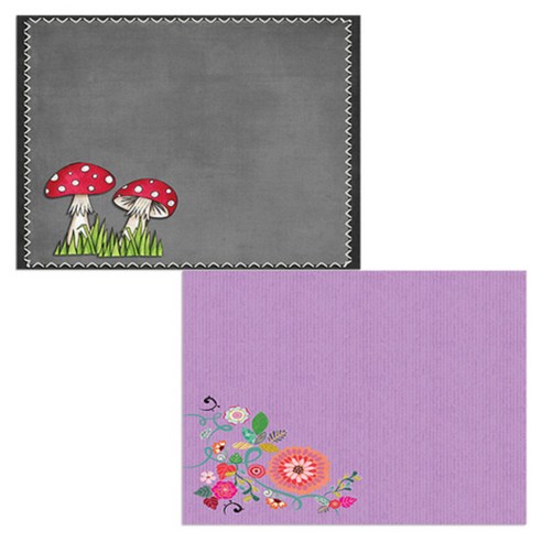 벨라 실리콘 식탁매트 2p 꽃가지1 세트, 꽃가지1, 버섯, 385 x 285 mm, 두께 1mm