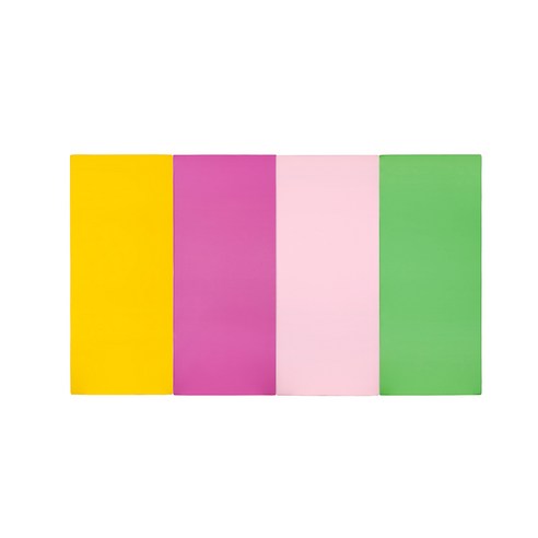 퍼니존 퍼니테라피 옐로우비비드 시리즈4 유아폴더매트 대, 옐로우 + 핫핑크 + 베이비핑크 + 그린, W 240cm x L 140cm x 4cm