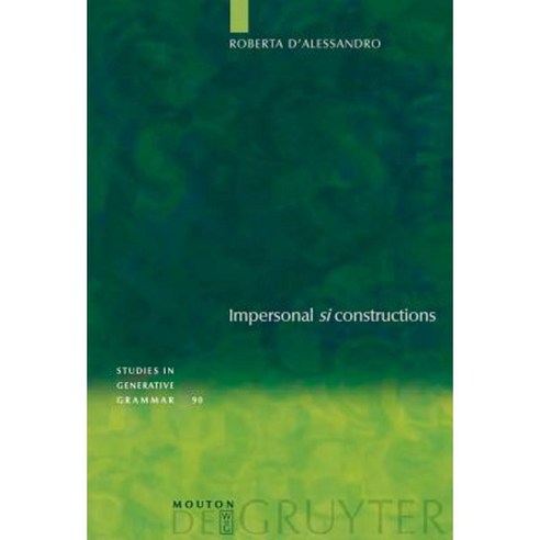 Impersonal Si Constructions Hardcover, Walter de Gruyter