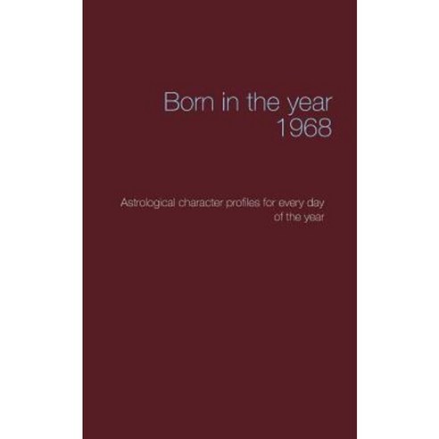 Born in the Year 1968 Paperback, Books on Demand