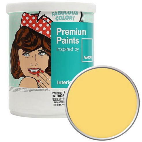 노루페인트 팬톤 내부용 실내 벽면 무광 페인트1L, 13-0755 Primrose Yellow