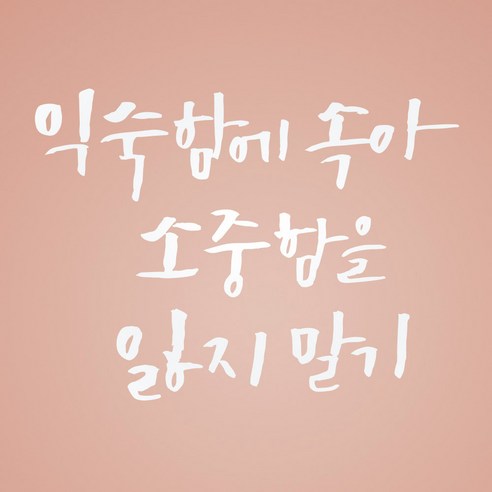 1AM 캘리그라피 인테리어 포인트 스티커 익숙함에 속아, 흰색