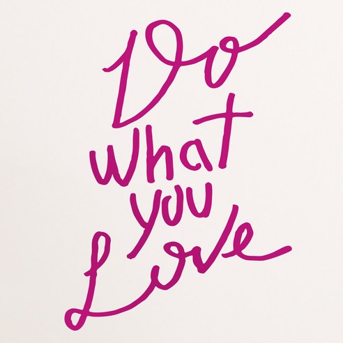 1AM 캘리그라피 인테리어 포인트 스티커 Do what you Love, 분홍