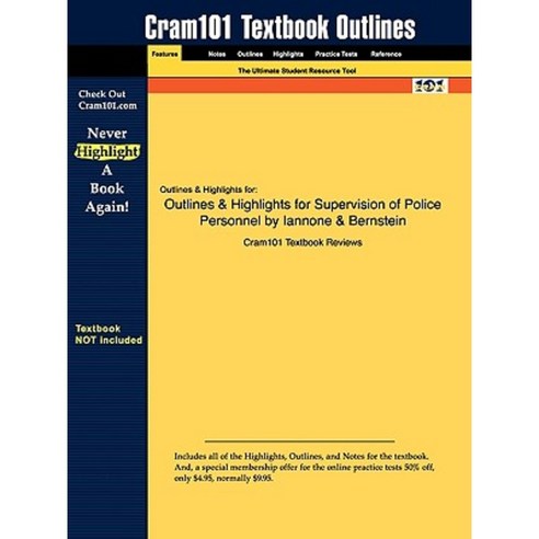 Outlines & Highlights for Supervision of Police Personnel by Iannone & Bernstein Paperback, Aipi