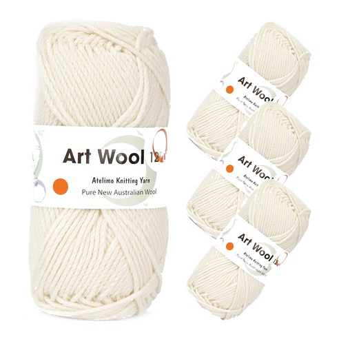 아트울12PLY 울 100% 뜨개실 4p, 1번 백아이보리