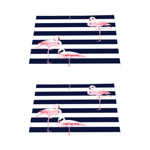 아울리빙 플라밍고 키친 린넨 테이블매트 2p, K, 42 x 32 cm