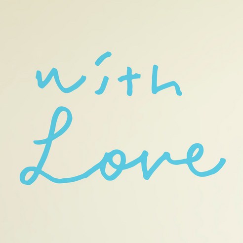 1AM 캘리그라피 인테리어 포인트 스티커 S2 with Love, 하늘