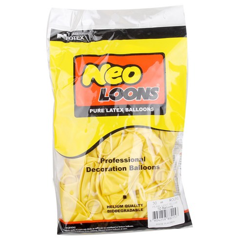 네오룬스 30 cm 라운드풍선 50개입, 펄 라이트옐로우, 1개