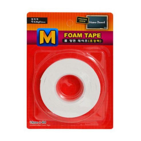 M시리즈 아크릴폼 양면 테이프 초강력 18mm x 4m, 1개