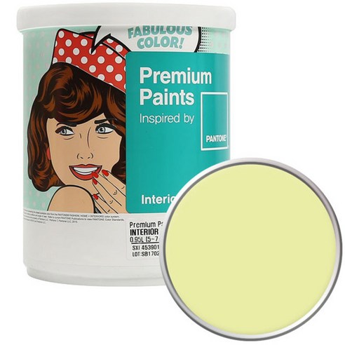 노루페인트 팬톤 내부용 실내벽면 무광 페인트 1L, 12-0520 Pale Lime Yellow
