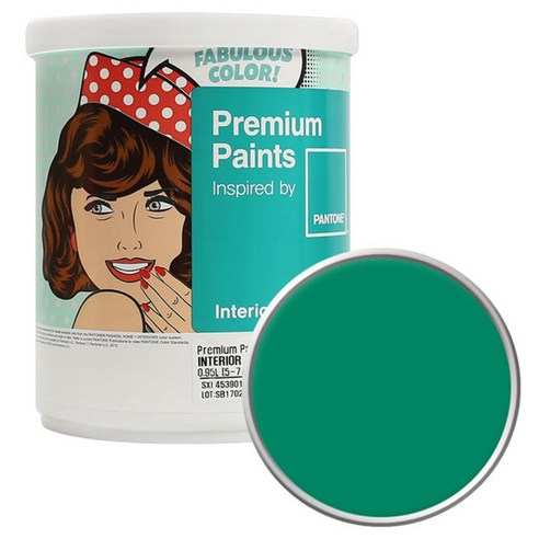 노루페인트 팬톤 내부용 실내 벽면 무광 페인트1L, 18-5841 Pepper Green