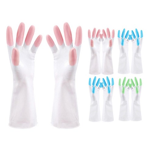 블럭마트 주방 고무장갑, 랜덤 발송, 중(M), 5개
