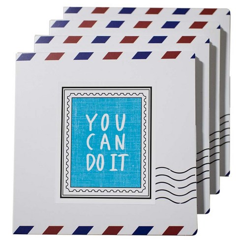 1AM 포스트 프리미엄 블렌딩 러블리 초코렛 차세트, 캘리그라피 우표스티커 YOU CAN + 편지지 패키지 + 봉합 스티커 + 프리미엄 블렌딩 티백 2.5g, 4세트