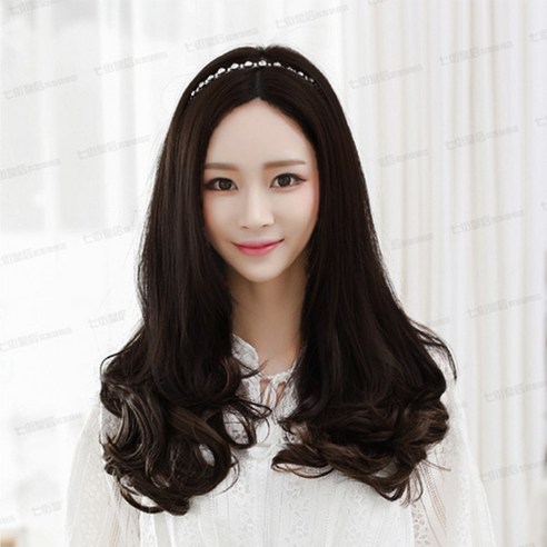 파티복닷컴 헤어피스 셋팅펌, 블랙 브라운, 1개