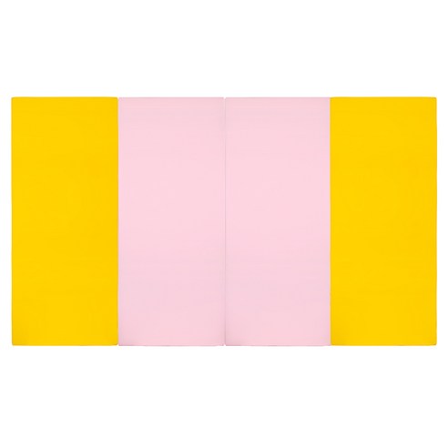 퍼니존 퍼니 테라피 옐로우 비비드 시리즈 6 유아폴더매트, 옐로우 + 베이비 핑크