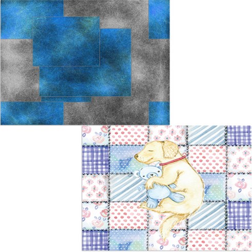 벨라 실리콘 식탁매트 2p 낮잠 세트, 낮잠, 빈티지패턴, 385 x 285 mm, 두께 1mm